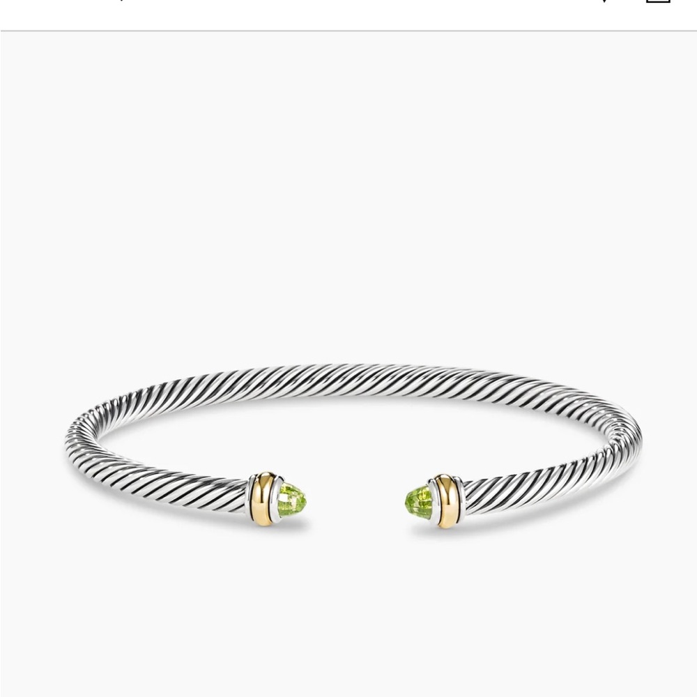 David Yurman Classic Cable Bracelet with Peridot (Size M)